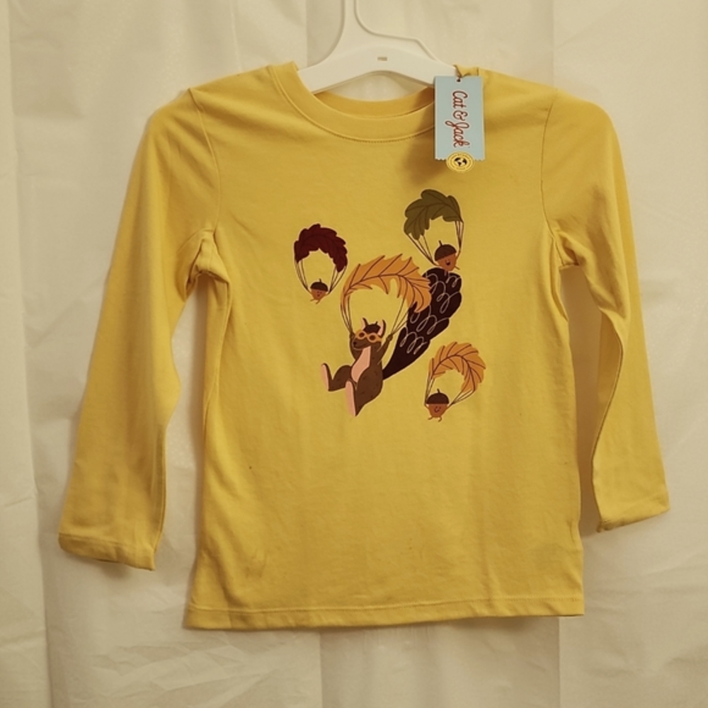Cat & JACK Light Mustard Toddler Long sleave shirt NEW WITH TAGS!